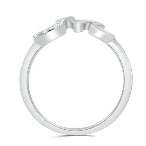 Love Spell Lab-grown Diamonds Letter M Initial Ring 0.10 Ct. T.w. in Sterling Silver