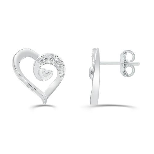 Love Spell Lab-grown Diamonds Heart Studs 0.1 Ct. T.w. in Sterling Silver