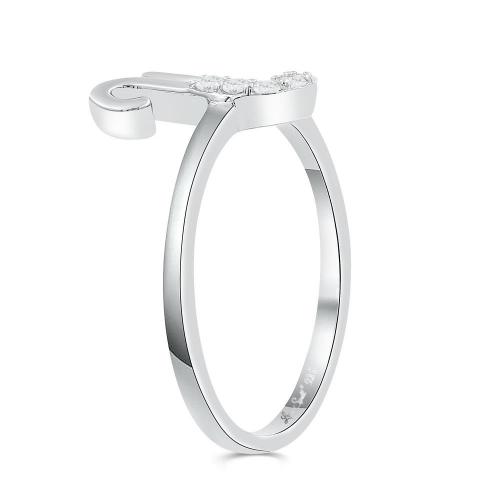 Love Spell Lab-grown Diamonds Letter U Initial Ring 0.10 Ct. T.w. in Sterling Silver