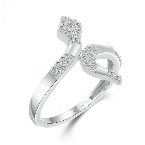 Love Spell Lab-grown Diamonds Serpent Ring 0.30 Ct. T.w. in Sterling Silver
