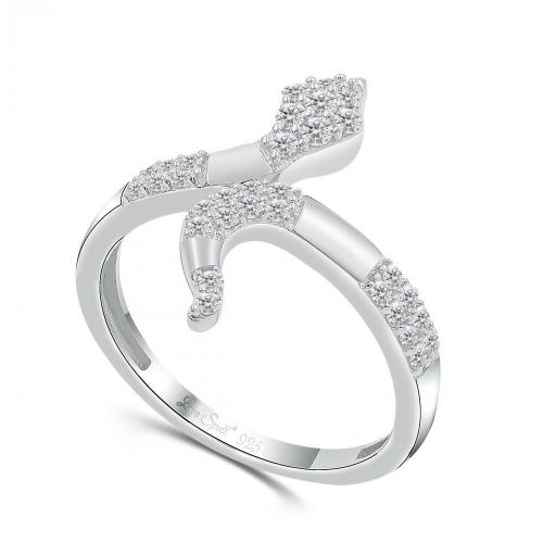 Love Spell Lab-grown Diamonds Serpent Ring 0.30 Ct. T.w. in Sterling Silver