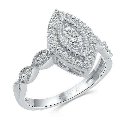 Love Spell Lab-grown Diamonds Halo Ring 0.50 Ct. T.w. in Sterling Silver