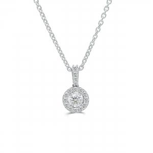 Love Spell Lab-grown Diamonds Round Halo Pendant 0.35 Ct. T.w. in Sterling Silver