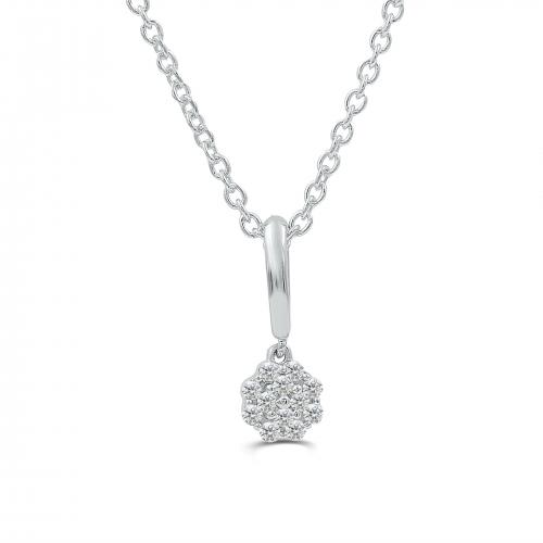 Love Spell Lab-grown Diamonds Flower Pendant 0.15 Ct. T.w. in Sterling Silver