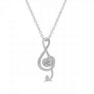Love Spell Lab-grown Diamonds Musical Note Pendant 0.10 Ct. T.w.
in Sterling Silver