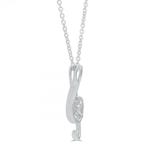 Love Spell Lab-grown Diamonds Musical Note Pendant 0.10 Ct. T.w.
in Sterling Silver
