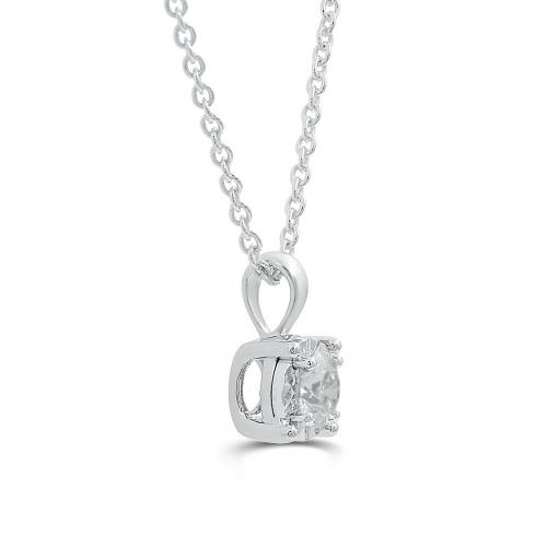 Love Spell Lab-grown Diamonds Round Solitiare Pendant 0.50 Ct. T.w. in Sterling Silver