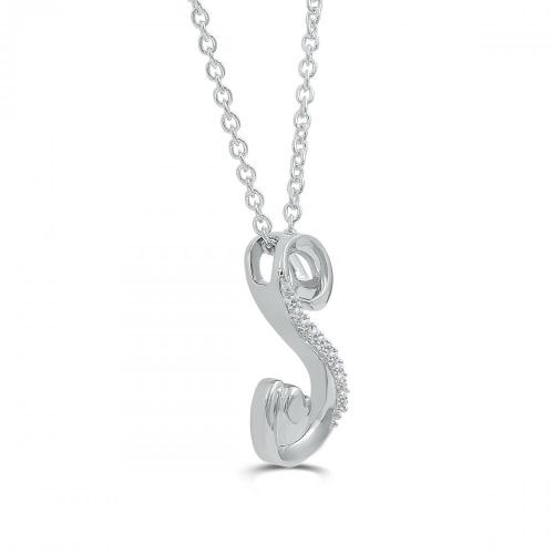 Love Spell Lab-grown Diamonds Letter S Initial Pendant 0.10 Ct. T.w. in Sterling Silver