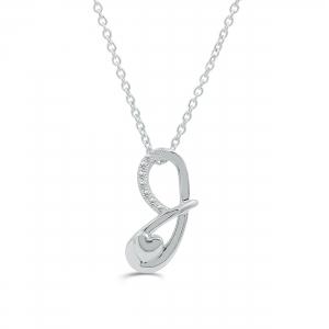 Love Spell Lab-grown Diamonds Letter J Initial Pendant 0.10 Ct. T.w. in Sterling Silver