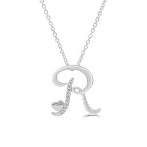 Love Spell Lab-grown Diamonds Letter N Initial Pendant 0.10 Ct. T.w. in Sterling Silver