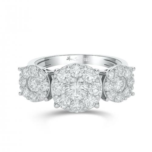 Love Spell Lab-grown Diamonds Composite Ring 2.20 Ct. T.w. in Sterling Silver