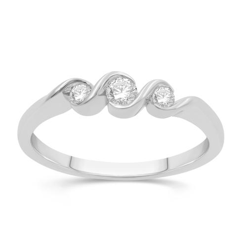Love Spell Lab-grown Diamonds 3-stone Band 0.25 Ct. T.w. in Sterling Silver