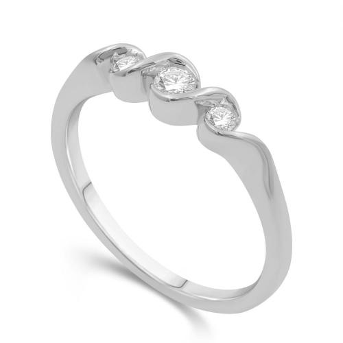 Love Spell Lab-grown Diamonds 3-stone Band 0.25 Ct. T.w. in Sterling Silver