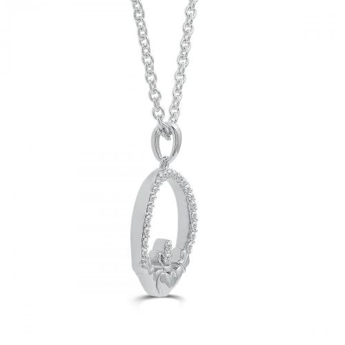 Love Spell Lab-grown Diamonds Claddagh Heart Pendant 0.25 Ct. T.w. in Sterling Silver