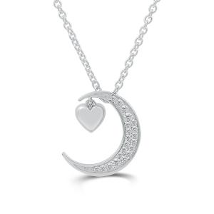Love Spell Lab-grown Diamonds Moon Heart Pendant 0.25 Ct. T.w. in Sterling Silver