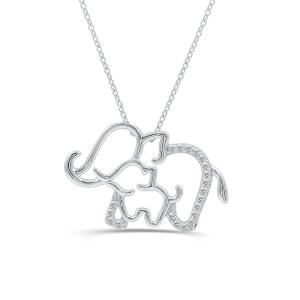 Love Spell Lab-grown Diamonds Elephant Pendant 0.20 Ct. T.w. in Sterling Silver