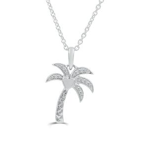 Love Spell Lab-grown Diamonds Palm Tree Pendant 0.10 Ct. T.w. in Sterling Silver