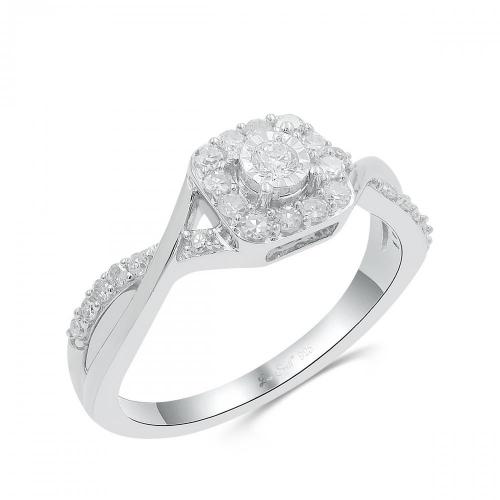 Love Spell Lab-grown Diamonds Halo Infinity Ring 0.35 Ct. T.w. in Sterling Silver