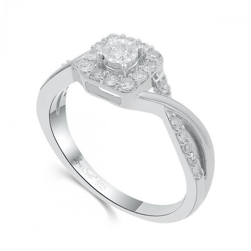 Love Spell Lab-grown Diamonds Halo Infinity Ring 0.35 Ct. T.w. in Sterling Silver