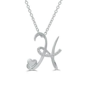 Love Spell Lab-grown Diamonds Letter H Initial Pendant 0.10 Ct. T.w. in Sterling Silver