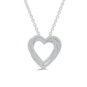 Love Spell Lab-grown Diamonds Double Heart Pendant 0.65 Ct. T.w. in Sterling Silver