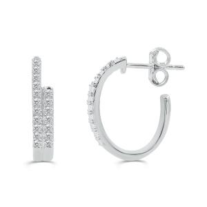 Love Spell Lab-grown Diamonds 2-row Hoops 0.35 Ct. T.w. in Sterling Silver