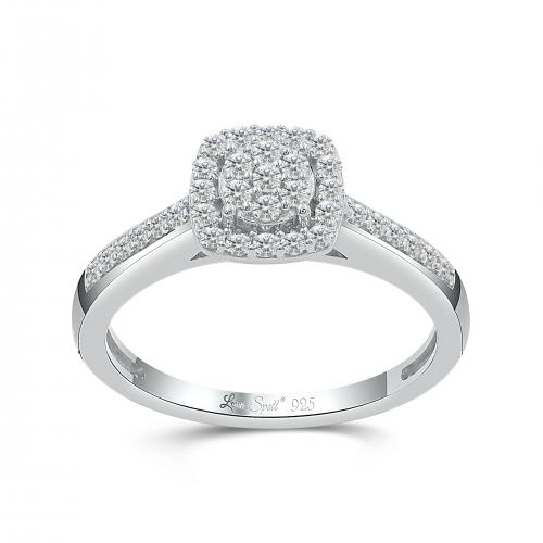 Love Spell Lab-grown Diamonds Halo Composite Ring 0.35 Ct. T.w. in Sterling Silver