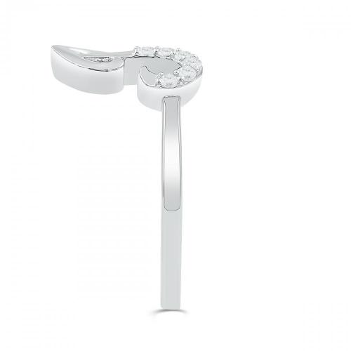 Love Spell Lab-grown Diamonds Letter R Initial Ring 0.10 Ct. T.w. in Sterling Silver