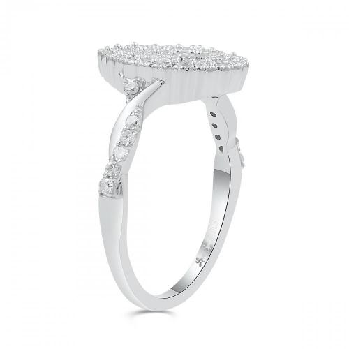 Love Spell Lab-grown Diamonds Pear Halo Composite Ring 0.50 Ct. T.w. in Sterling Silver