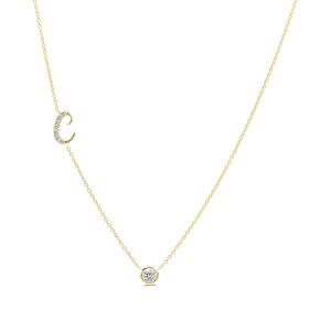 Bella by Ovani® Letter Initial "C" Necklace 0.30 Ct. T.w. in 10K Yellow Gold