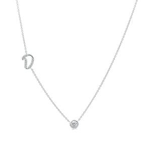 Bella by Ovani® Letter Initial "D" Necklace 0.35 Ct. T.w. in 10K White Gold