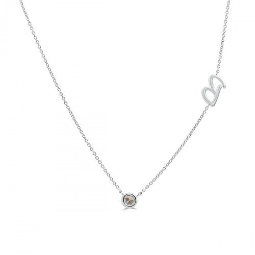 Bella by Ovani® Letter Initial "B" Necklace 0.35Ct. T.w. in 10K White Gold