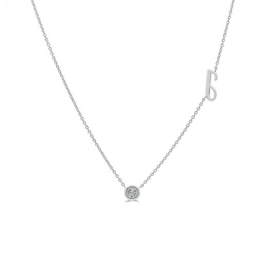 Bella by Ovani® Letter Initial "J" Necklace 0.30 Ct. T.w. in 10K White Gold