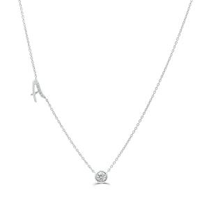 Bella by Ovani® Letter Initial "A" Necklace 0.30 Ct. T.w. in 10K White Gold