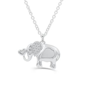 Love Spell Lab-grown Diamonds Elephant Pendant 0.10 Ct. T.w. in Sterling Silver