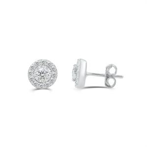 Love Spell Lab-grown Diamonds Halo Studs 0.60 Ct. T.w. in Sterling Silver