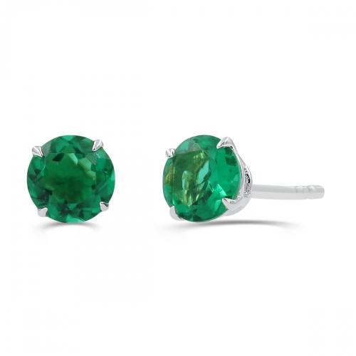 Love Spell Lab-grown Diamonds Emerald Studs in Sterling Silver