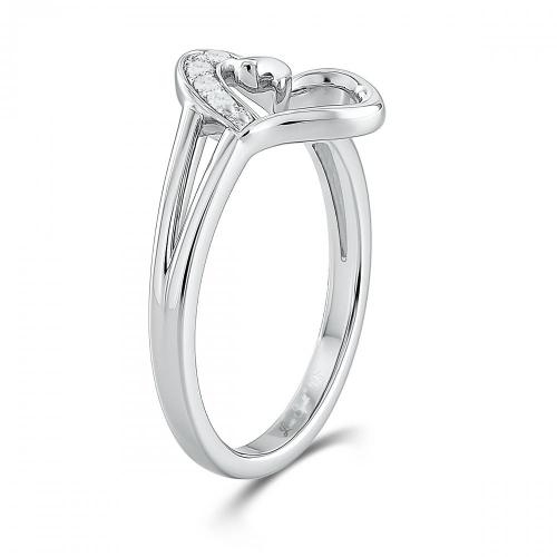 Love Spell Lab-grown Diamonds Heart Promise Ring 0.05 Ct. T.w. in Sterling Silver
