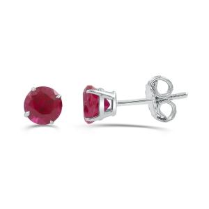 Love Spell Lab-grown Diamonds Ruby Studs in Sterling Silver