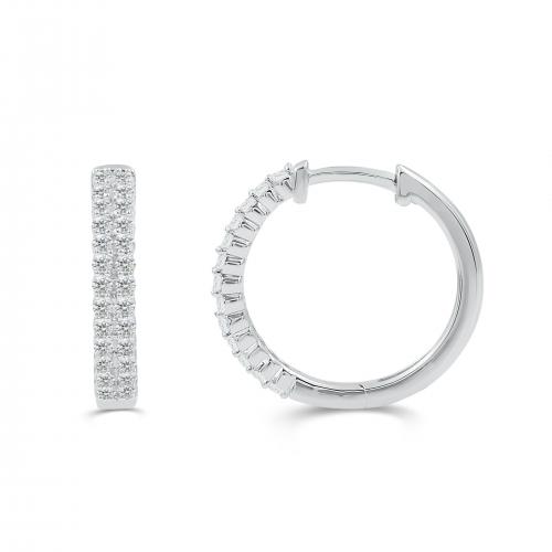 Love Spell Lab-grown Diamonds 2-row Hoops 0.55 Ct. T.w. in Sterling Silver