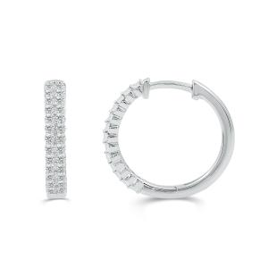 Love Spell Lab-grown Diamonds 2-row Hoops 0.55 Ct. T.w. in Sterling Silver