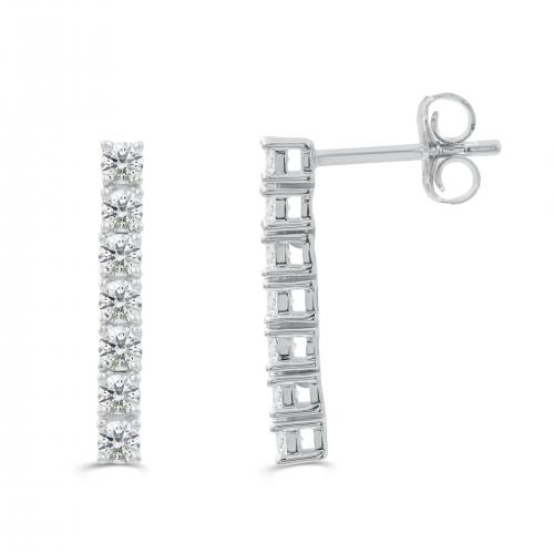 Love Spell Lab-grown Diamonds Journey Earrings 0.65 Ct. T.w. in Sterling Silver