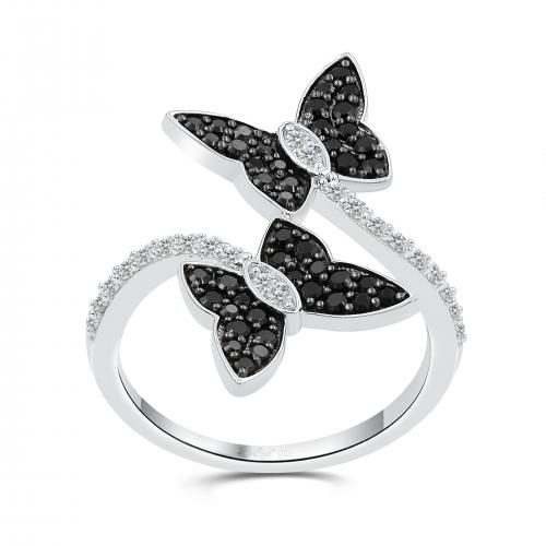 Love Spell Lab-grown Diamonds Butterfly Ring 2.25 Ct. T.w. in Sterling Silver