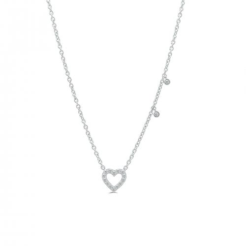 Love Spell Lab-grown Diamonds Heart Necklace 0.20 Ct. T.w. in Sterling Silver