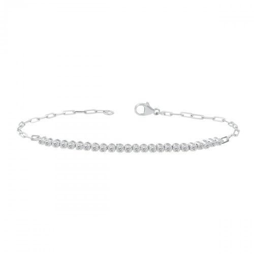 Love Spell Lab-grown Diamonds Paperclip Bracelet 0.55 Ct. T.w. in Sterling Silver