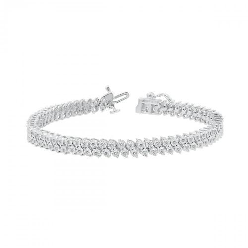 Love Spell Lab-grown Diamonds Cuban Bracelet 2 Ct. T.w. in Sterling Silver