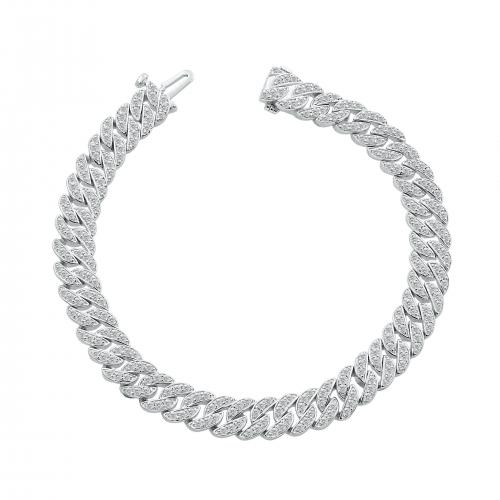 Love Spell Lab-grown Diamonds Cuban Bracelet 2.70 Ct. T.w. in Sterling Silver