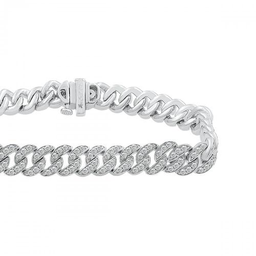 Love Spell Lab-grown Diamonds Cuban Bracelet 2.70 Ct. T.w. in Sterling Silver