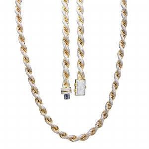 29.18 Ct. T.w. Diamond Rope Men Necklace In 14Kt Yellow Gold