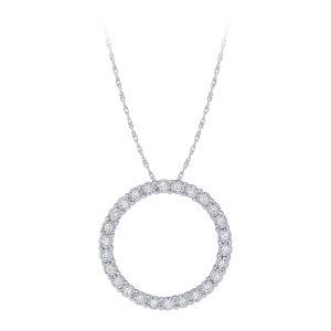 Diani® 26-stone Circle of Life Pendant - 0.20 Ct. T.w. in 14K White Gold